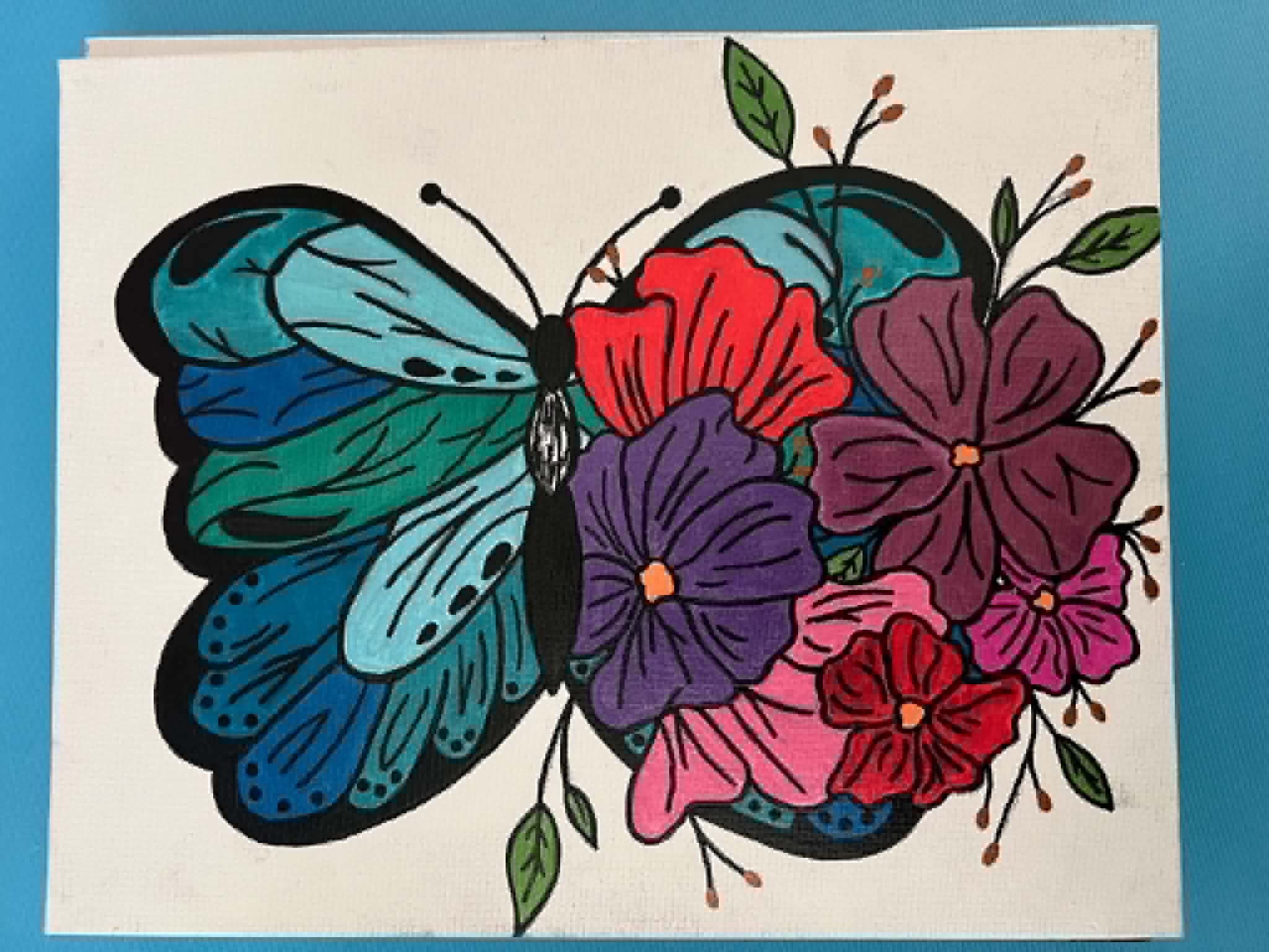 Colorful butterfly painting
