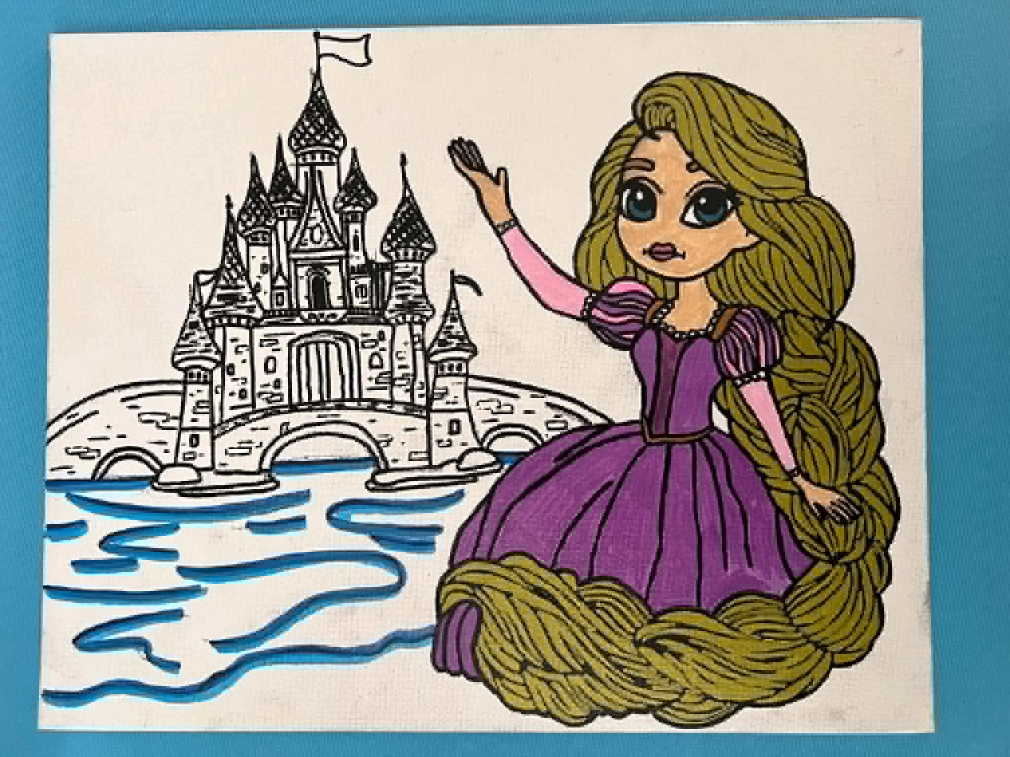 Princess and castle painting