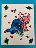 Blue and Pink alien painting