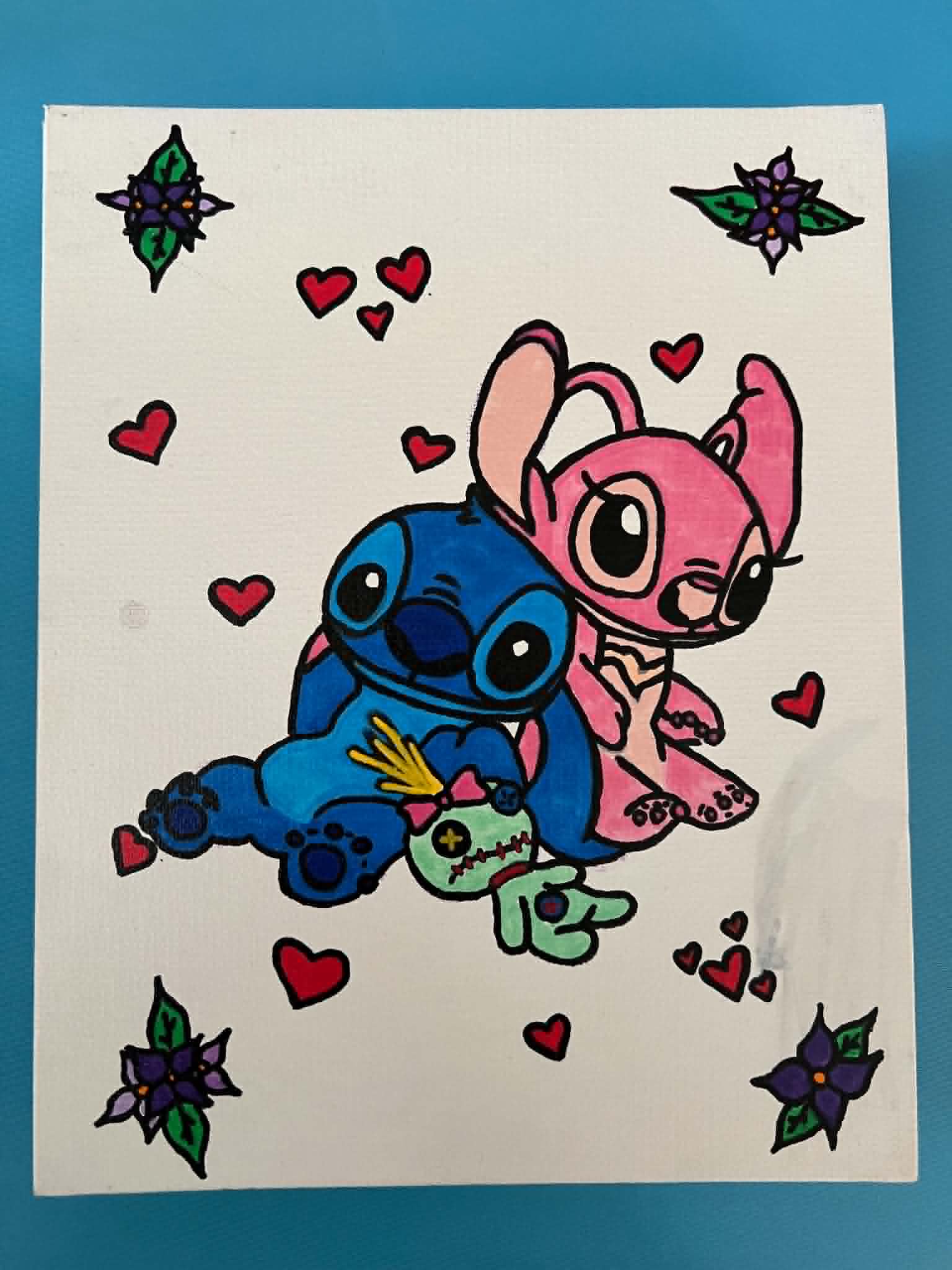 Blue and Pink alien painting