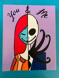 You and me skeleton painting