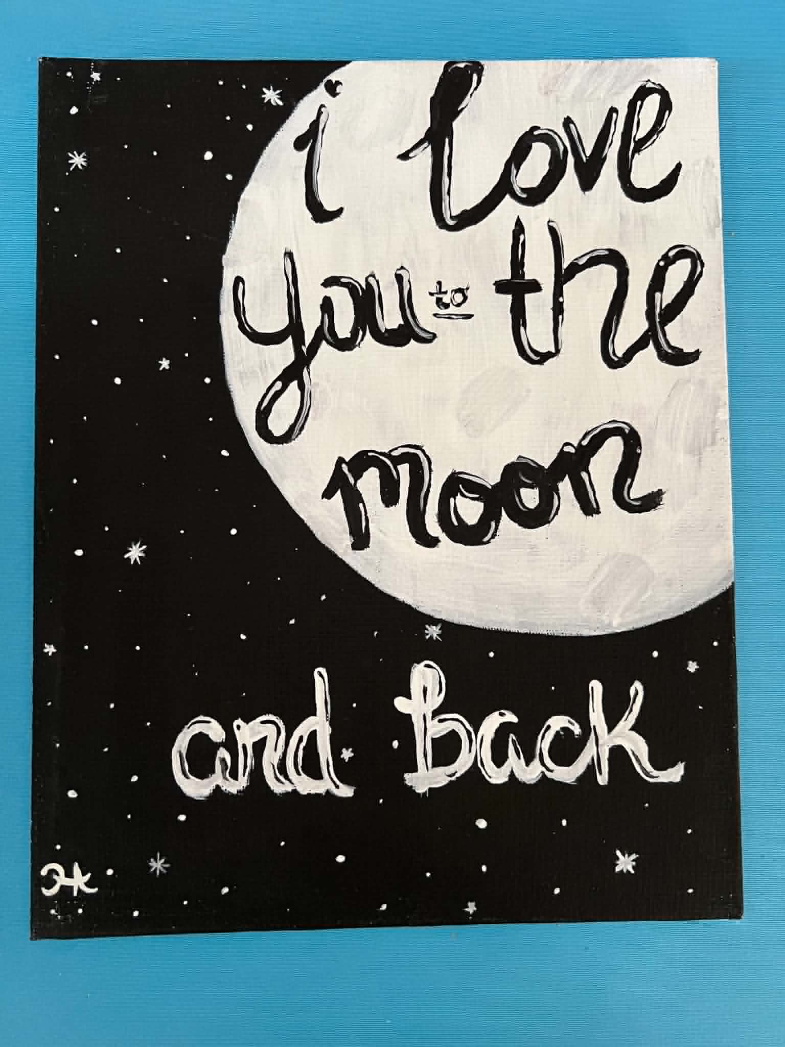 Moon and back painting