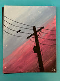 Street sunset painting
