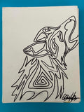 Howling wolf painting
