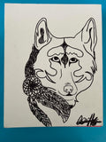 Wolf and dreamcatcher painting